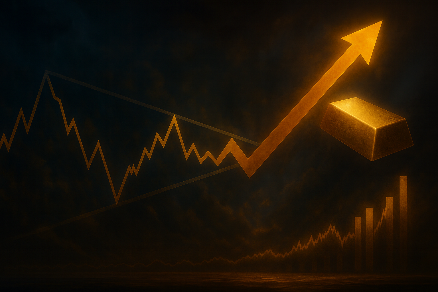 ราคาทองคำทะลุกรอบ Symmetrical Triangle เป้าหมายใหม่ $3,700